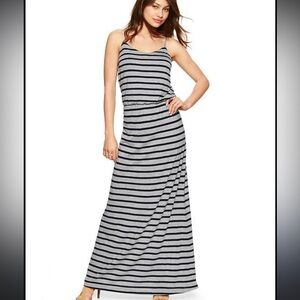 GAP Gray and‎ Navy Striped Maxi Dress women’s Small